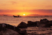 Atardecer desde el muelle de piedras en el cerro el morro